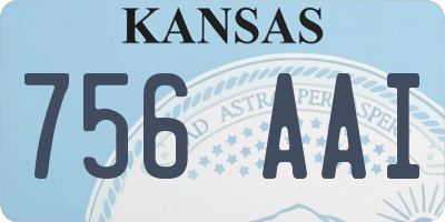 KS license plate 756AAI