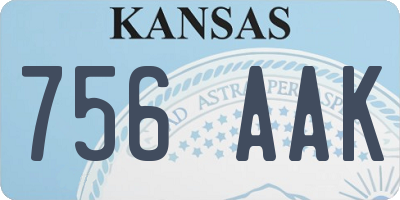 KS license plate 756AAK