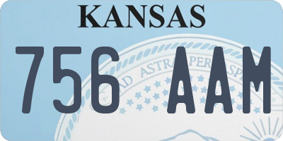 KS license plate 756AAM