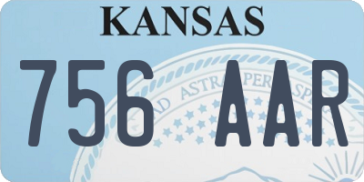 KS license plate 756AAR
