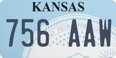 KS license plate 756AAW