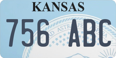 KS license plate 756ABC