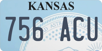 KS license plate 756ACU
