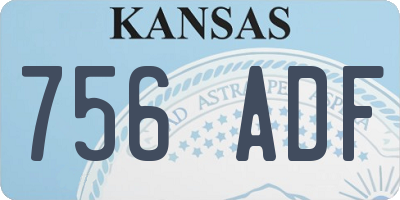 KS license plate 756ADF