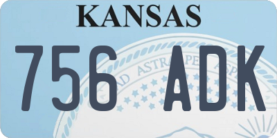 KS license plate 756ADK