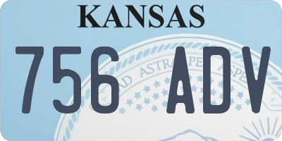 KS license plate 756ADV
