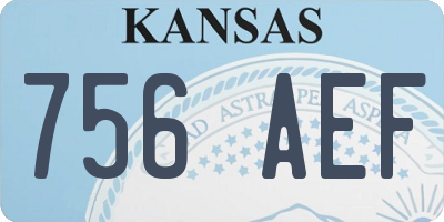 KS license plate 756AEF