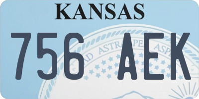 KS license plate 756AEK
