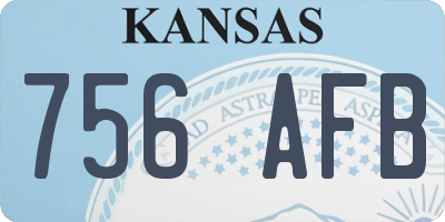 KS license plate 756AFB