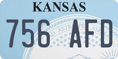 KS license plate 756AFD
