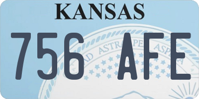 KS license plate 756AFE