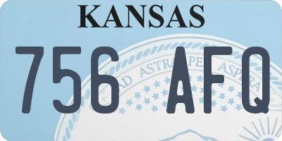 KS license plate 756AFQ