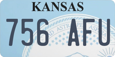 KS license plate 756AFU