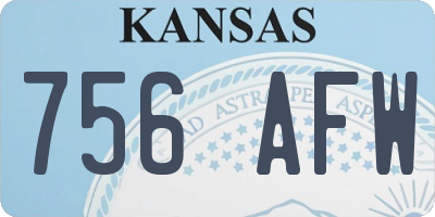 KS license plate 756AFW