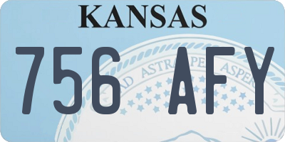 KS license plate 756AFY