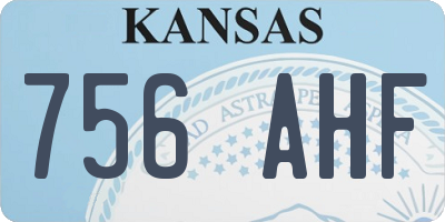 KS license plate 756AHF