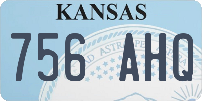 KS license plate 756AHQ