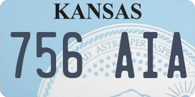 KS license plate 756AIA