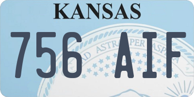 KS license plate 756AIF