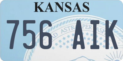 KS license plate 756AIK