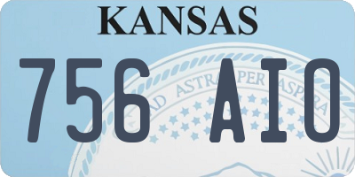 KS license plate 756AIO
