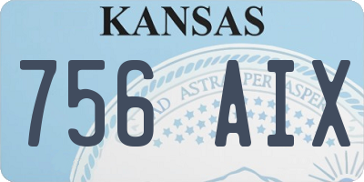 KS license plate 756AIX