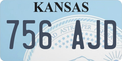 KS license plate 756AJD