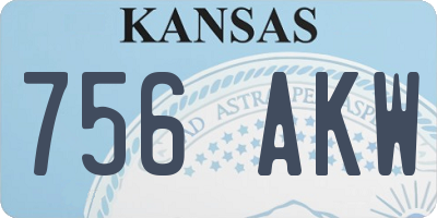 KS license plate 756AKW