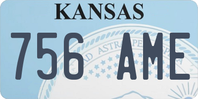 KS license plate 756AME