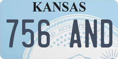 KS license plate 756AND