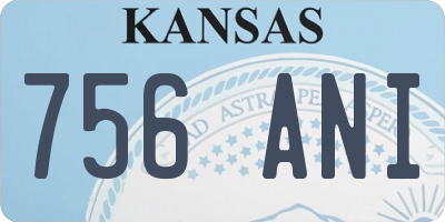 KS license plate 756ANI