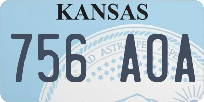 KS license plate 756AOA