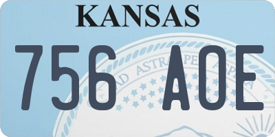 KS license plate 756AOE