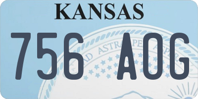 KS license plate 756AOG