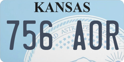 KS license plate 756AOR