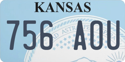 KS license plate 756AOU