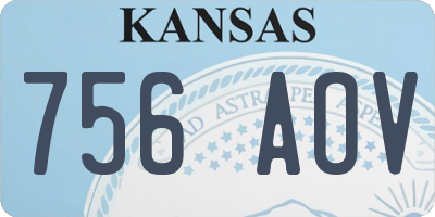 KS license plate 756AOV