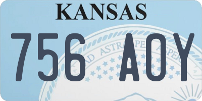 KS license plate 756AOY
