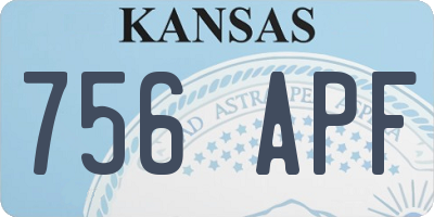 KS license plate 756APF
