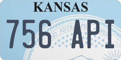 KS license plate 756API