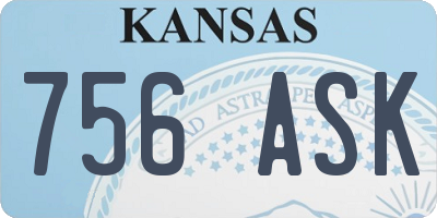KS license plate 756ASK