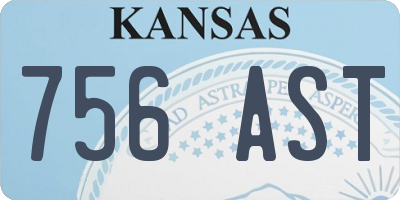 KS license plate 756AST