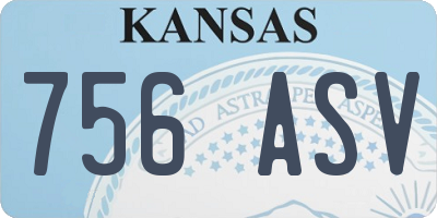 KS license plate 756ASV