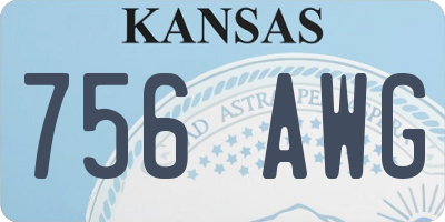 KS license plate 756AWG