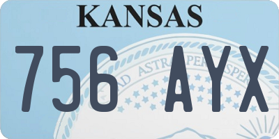 KS license plate 756AYX