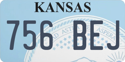 KS license plate 756BEJ