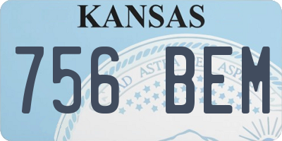 KS license plate 756BEM