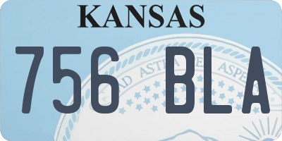 KS license plate 756BLA