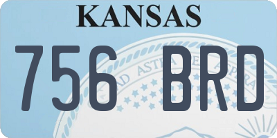 KS license plate 756BRD