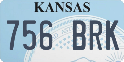 KS license plate 756BRK